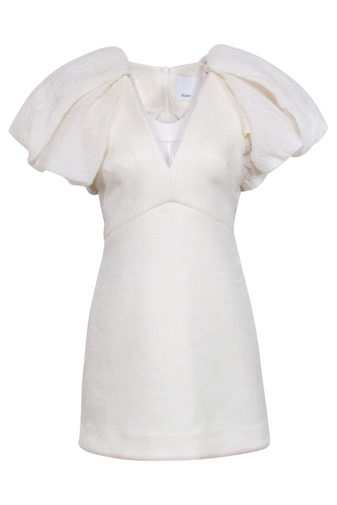 acler white mini dress Raven Wool-Blend Dress, 8 / Ivory Plus Size Sleeveless Polo Size:10-11 Years cocktail and party sequin dress short this mini floral dress