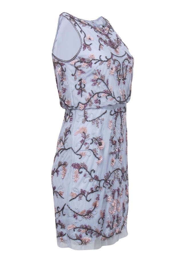 Adrianna Papell - Light Blue Beaded Sleeveless Dress Sz 12P Adrianna Papell - Light Blue Beaded Sleeveless Dress Sz 12P