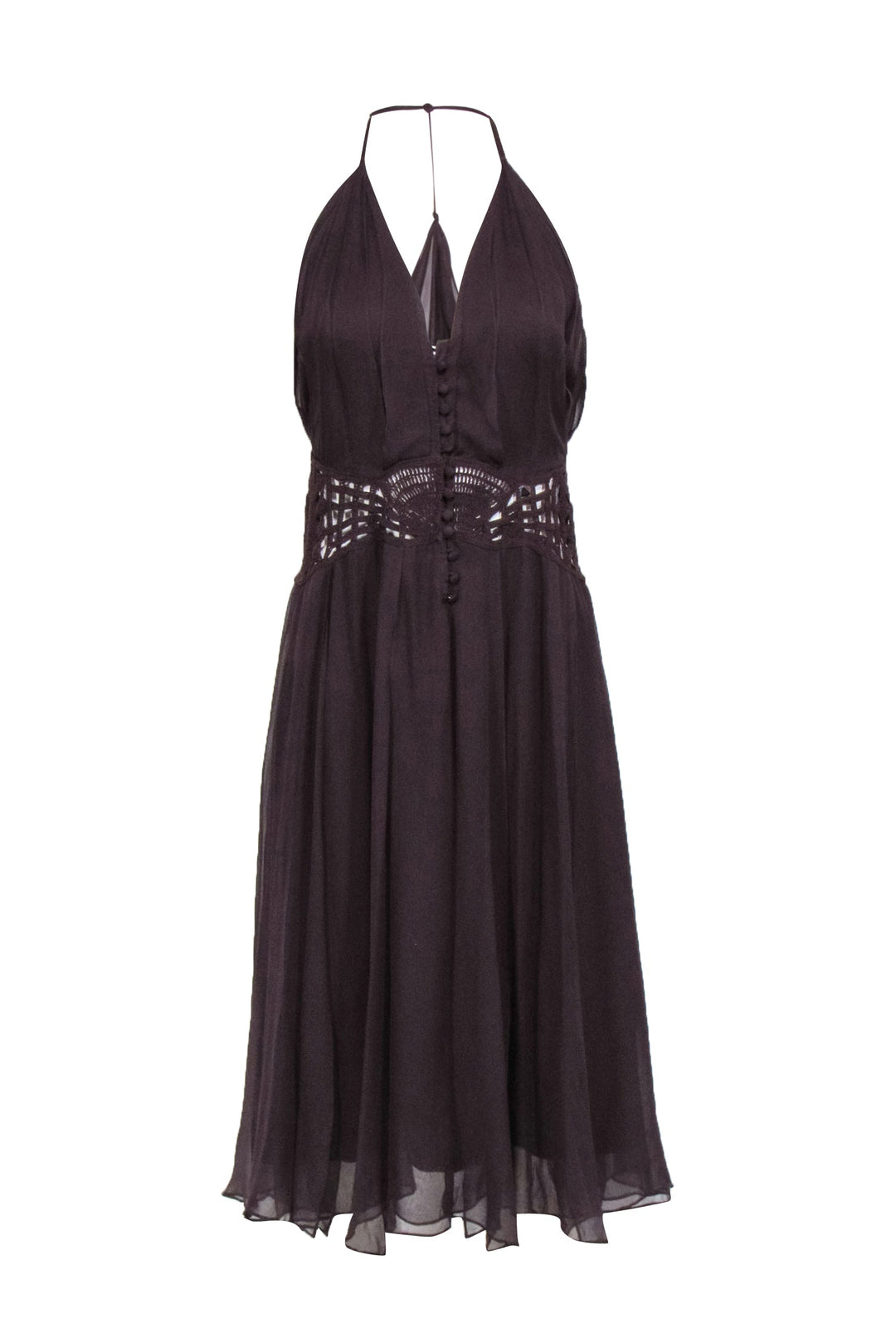 alberta ferretti crochet dress Alberta Ferretti Crochet Midi Dress In Multicolor