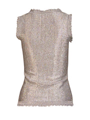 Current Boutique-Alexander McQueen - Silver Metallic Sleeveless Knit Top Sz S