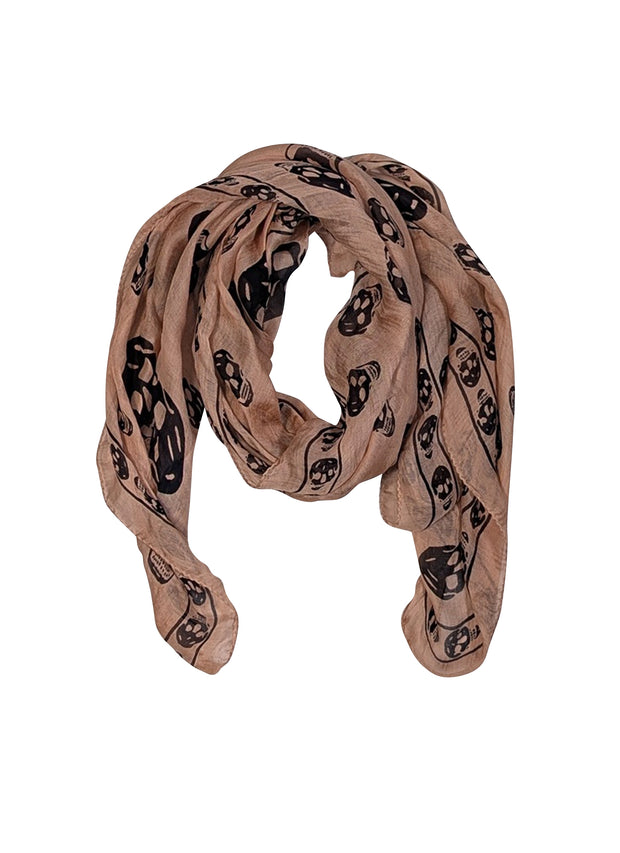 Alexander McQueen - Mauve &amp; Black Skull Print Scarf - Current Boutique