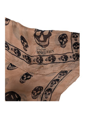 Alexander McQueen - Mauve &amp; Black Skull Print Scarf - Current Boutique