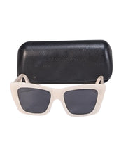 Current Boutique-Alexander McQueen - White Cat Eye Square Sunglsses
