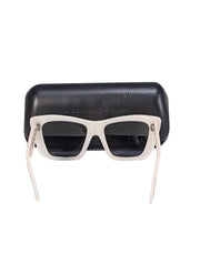 Current Boutique-Alexander McQueen - White Cat Eye Square Sunglsses