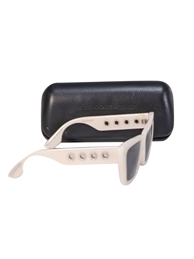 Current Boutique-Alexander McQueen - White Cat Eye Square Sunglsses