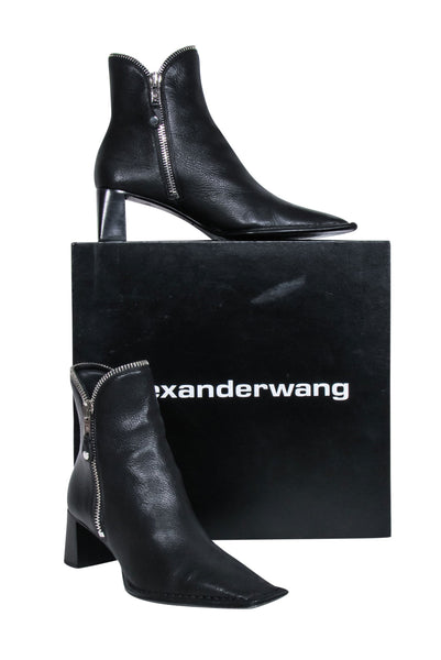 美品✨ALEXANDER WANG ショートブーツ サイドジップ ブラック 36 美品✨ALEXANDER WANG ショートブーツ サイドジップ ブラック 36 美品