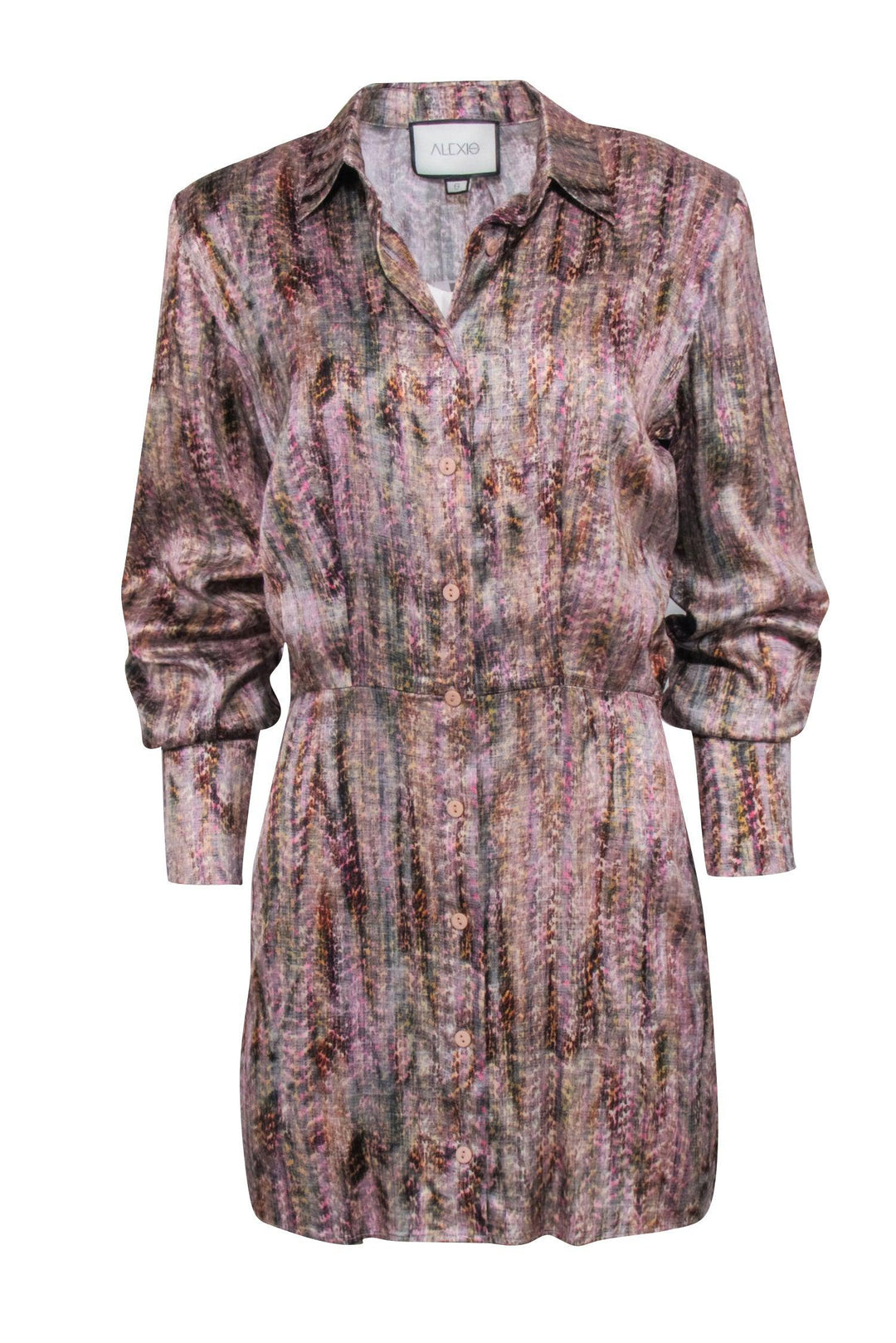 Alexis - Pink Multi Color Print Satin Mini Dress Sz S | Current Boutique