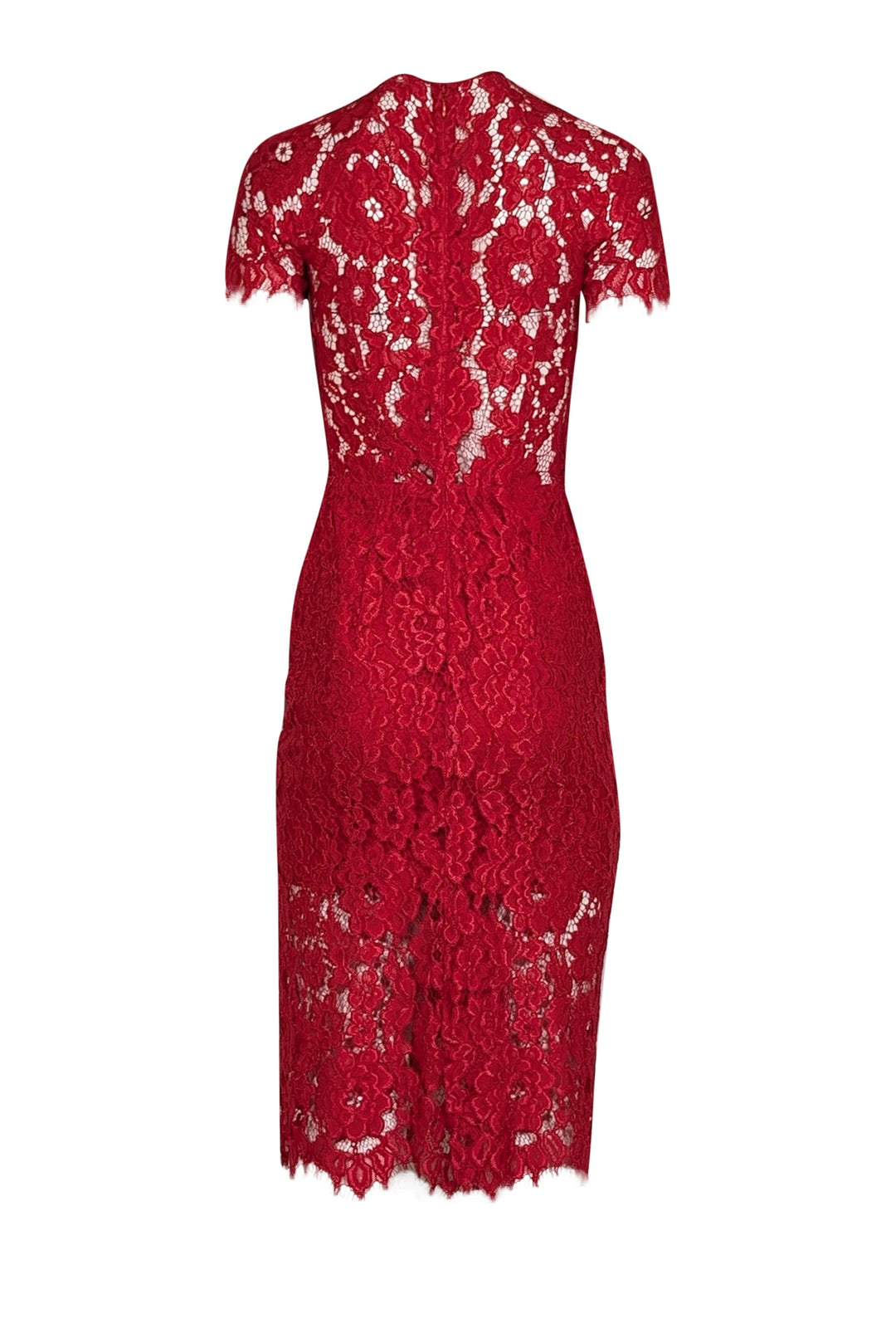 red short sleeve midi dress Alexis