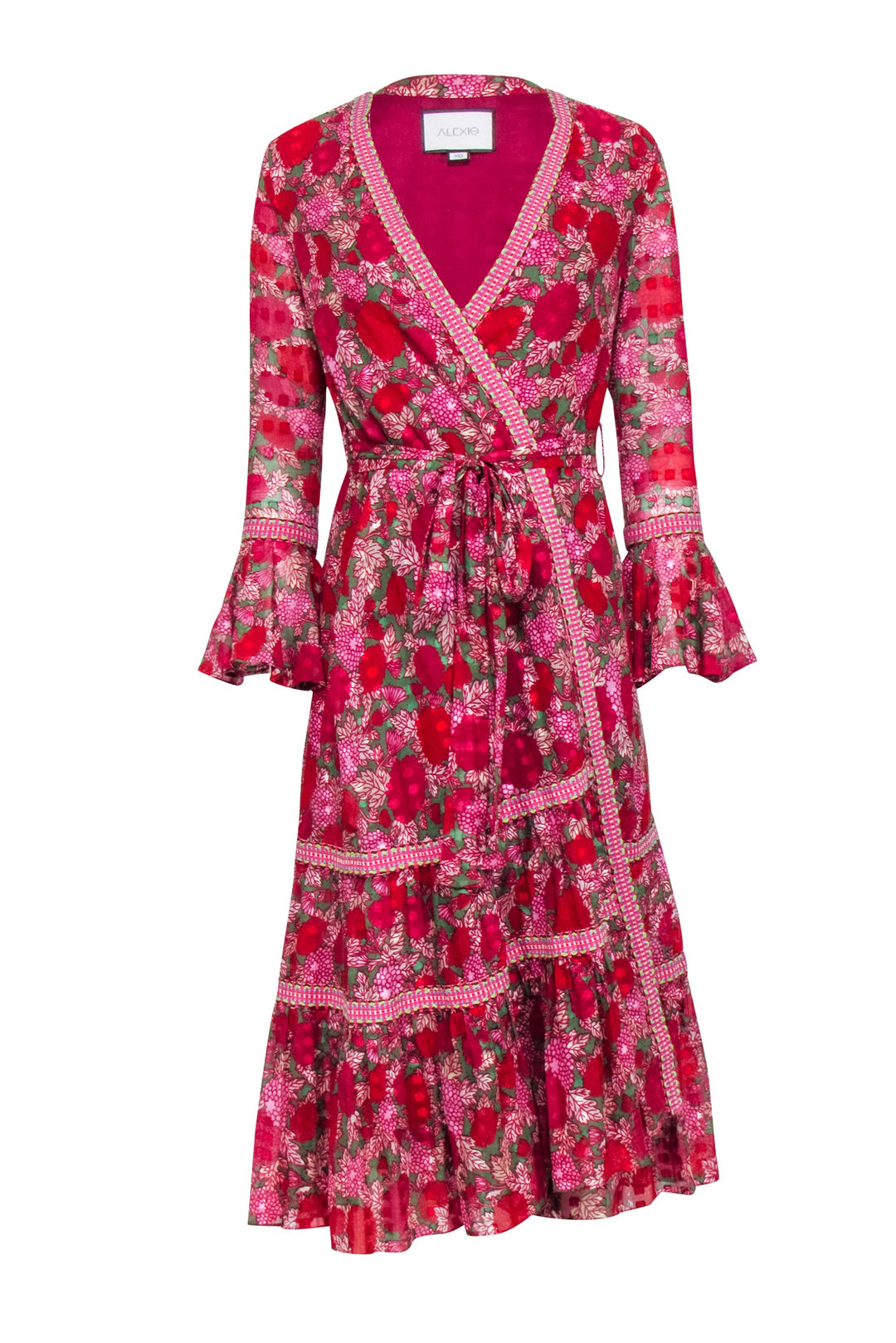 alexis green floral dress Alexis Matte Satin Dress - Pistachio Garden Bloom