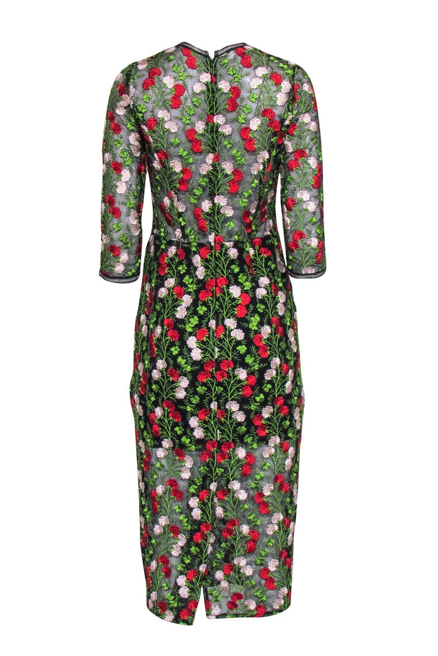 alexis embroidered dress Alexis Embroidered Stripe Midi Dress Pink