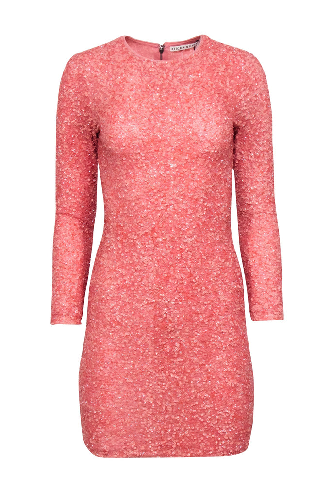 Alice+Olivia Delora Sequin Mini Dress - Pink - 2 Alice+Olivia Delora Sequin Mini Dress - Pink - 2