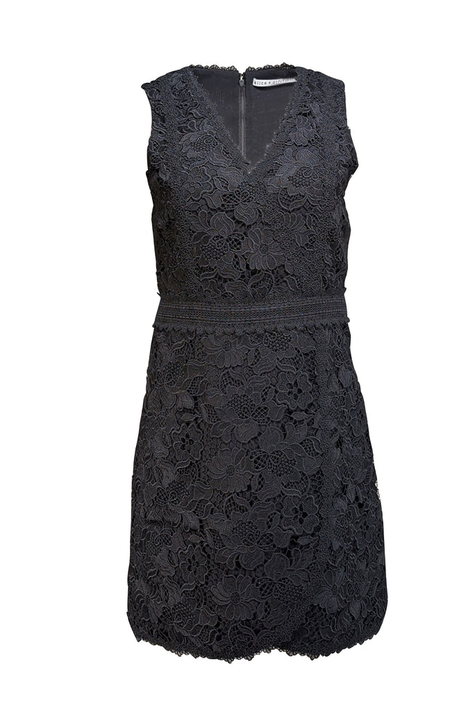 blue dress for baby girl Adrianna Papell Sleeveless Lace Fit & Flare Dress with Collar main image 0