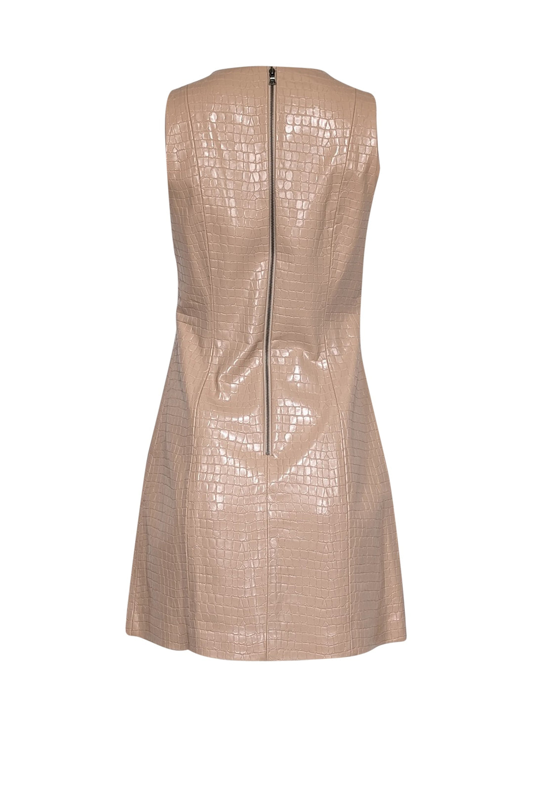 Alice & Olivia - Beige Croc-Embossed Faux Leather Mini Dress Sz 6
