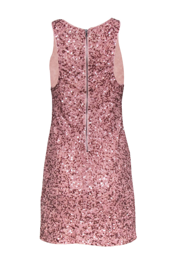 alice and olivia pink sequin dress DELORA SEQUIN MINI DRESS in WILD PINK