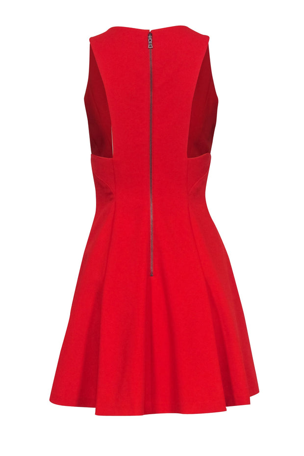 red skater dress v neck Lulus Mini Skater Dress Womens XS Red Strappy Tulle Lined V Neck City Fancy New