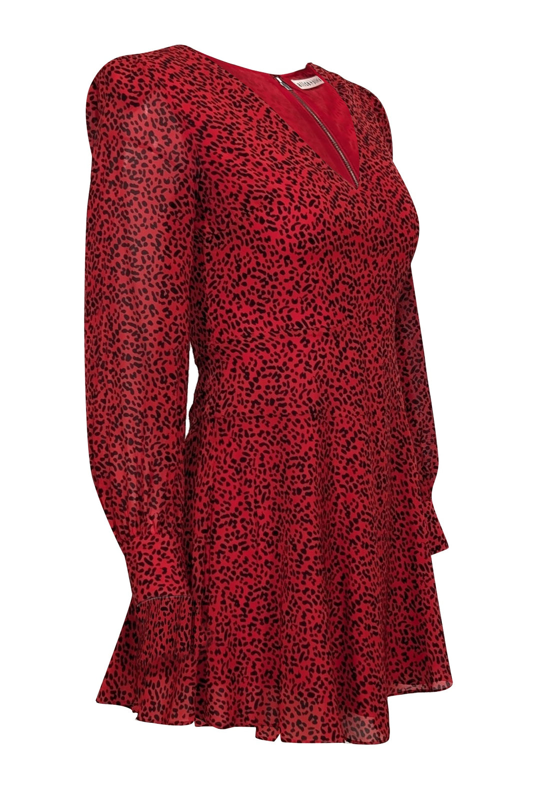 strapless open back dress Alice+Olivia Polly Leopard Print Mini Dress - Red