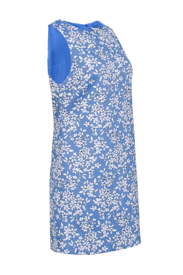 Current Boutique-Alice & Olivia - Blue & White Floral Jacquard Sleeveless Dress Sz 8