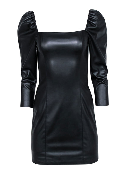 alice and olivia black leather dress ALICE + OLIVIA Chara Vegan Mini Dress, Size 8