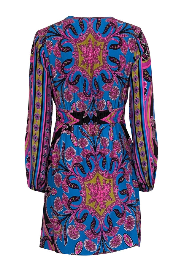 Alice & Trixie - Blue w/ Purple Paisley Print Silk Dress Sz XS Alice & Trixie - Blue w/ Purple Paisley Print Silk Dress Sz XS