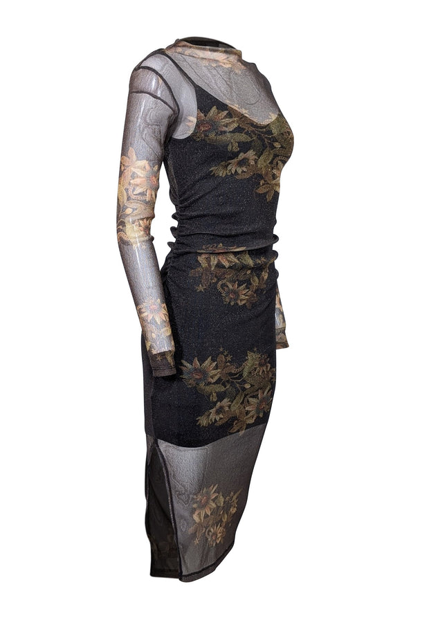black and gold bodycon dress All Saints
