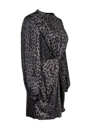 all saints green leopard dress All Saints Green Leopard Slip Dress Size 8