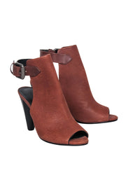 Current Boutique-All Saints - Tan Leather Peep Toe Short Boots Sz 6