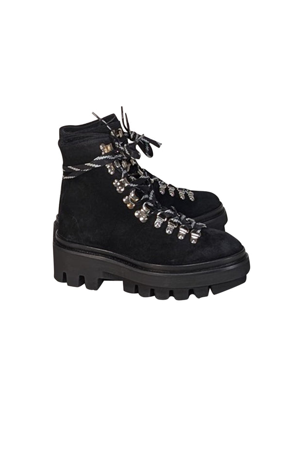 Current Boutique-All Saints - Black "Wanda" Shearling Booties Sz 8