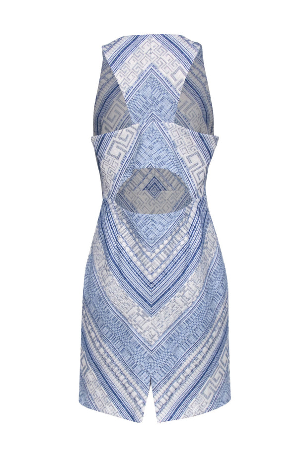 Amanda Uprichard - Blue & White Sleeveless Sheath Mini Dress Sz L Amanda Uprichard - Blue & White Sleeveless Sheath Mini Dress Sz L