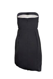 Amanda Uprichard Dresses Strapless Asymmetrical Hem Black Mini Cocktail Dress S / Black Amanda Uprichard Dresses Strapless Asymmetrical Hem Black Mini Cocktail Dress S / Black