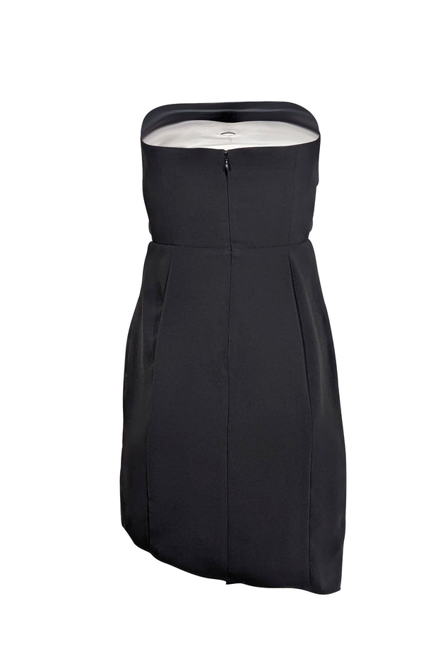 Amanda Uprichard Dresses Strapless Asymmetrical Hem Black Mini Cocktail Dress S / Black Amanda Uprichard Dresses Strapless Asymmetrical Hem Black Mini Cocktail Dress S / Black