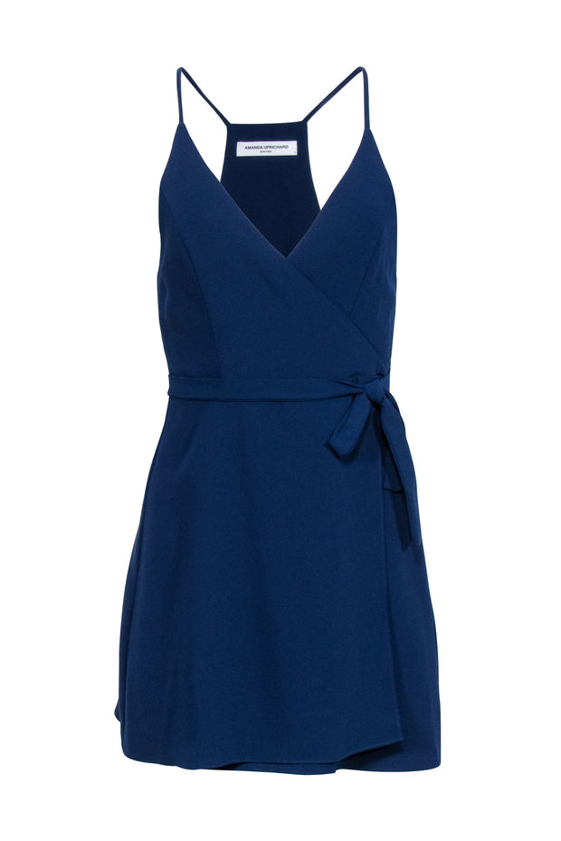 Amanda Uprichard - Navy Sleeveless Wrap Mini Dress Sz S Amanda Uprichard - Navy Sleeveless Wrap Mini Dress Sz S