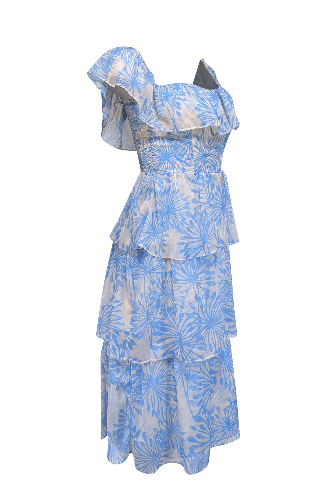 amanda uprichard blue floral dress Amanda Uprichard Ira Maxi Dress in Blue