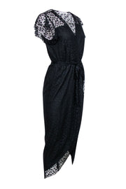 Current Boutique-Amanda Uprichard - Black Star Lace Flutter Cap Sleeve Formal Dress Sz M