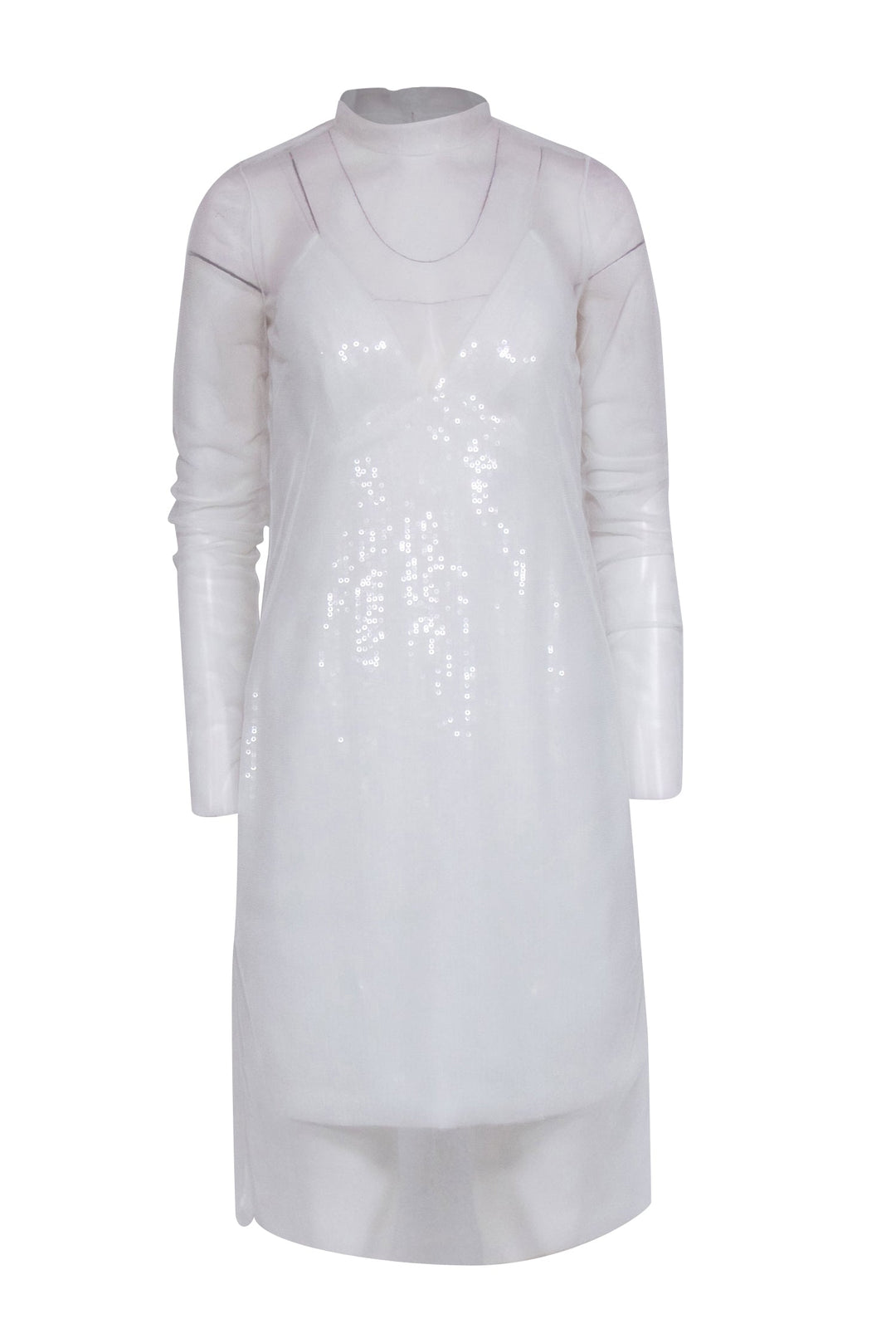 mini dress with sheer overlay Amsale Color:CALLA LILLY 2025 Holiday BARBIE Doll perfect when you want BV to CHECK