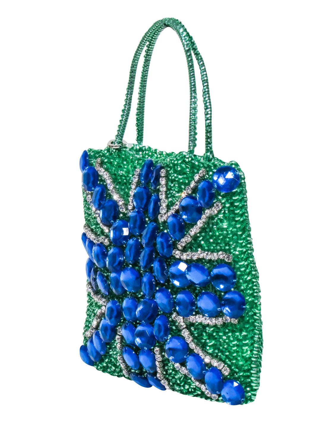 Anteprima - Green Coil Bag w/ Blue Beaded Front Handbag