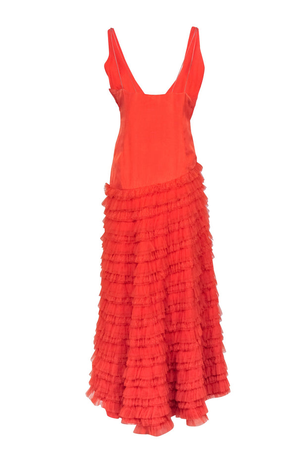 Anthropologie - Orange Ruffle Tiered High-Low Dress Sz XL Anthropologie - Orange Ruffle Tiered High-Low Dress Sz XL