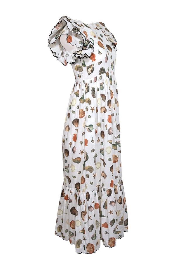 chiffon midi dress pleated Mélanie Floral Print Pleated Chiffon Midi Dress (Final Sale), L / Neutrals