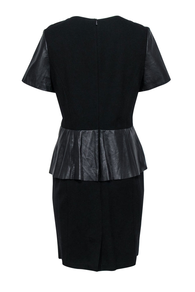 Antonio Melani - Black Leather Peplum Dress Sz 14 Antonio Melani - Black Leather Peplum Dress Sz 14