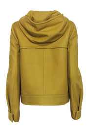 Current Boutique-BCBG Max Azria - Chartreuse Biker Style Peacoat w/ Hood Sz M