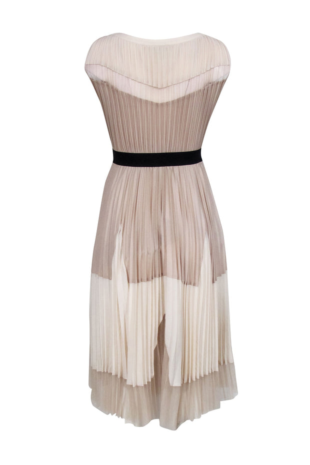 BCBG Max Azria - Beige Pleated Sleeveless Dress Sz 2 BCBG Max Azria - Beige Pleated Sleeveless Dress Sz 2