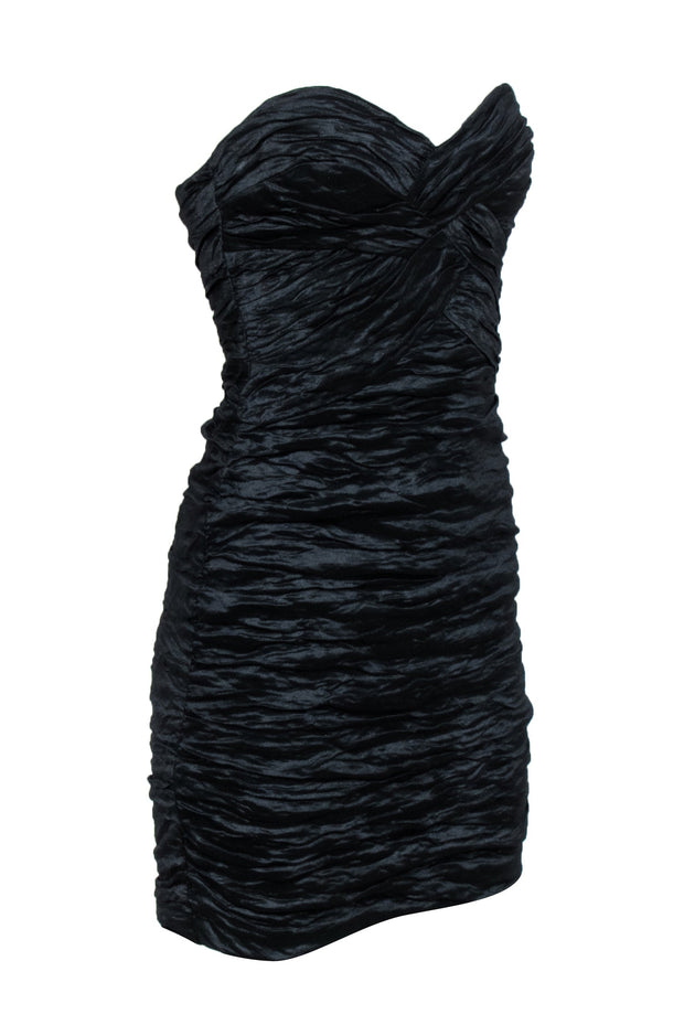 BCBG Max Azria - Black Ruched Strapless Mini Dress Sz 2 BCBG Max Azria - Black Ruched Strapless Mini Dress Sz 2