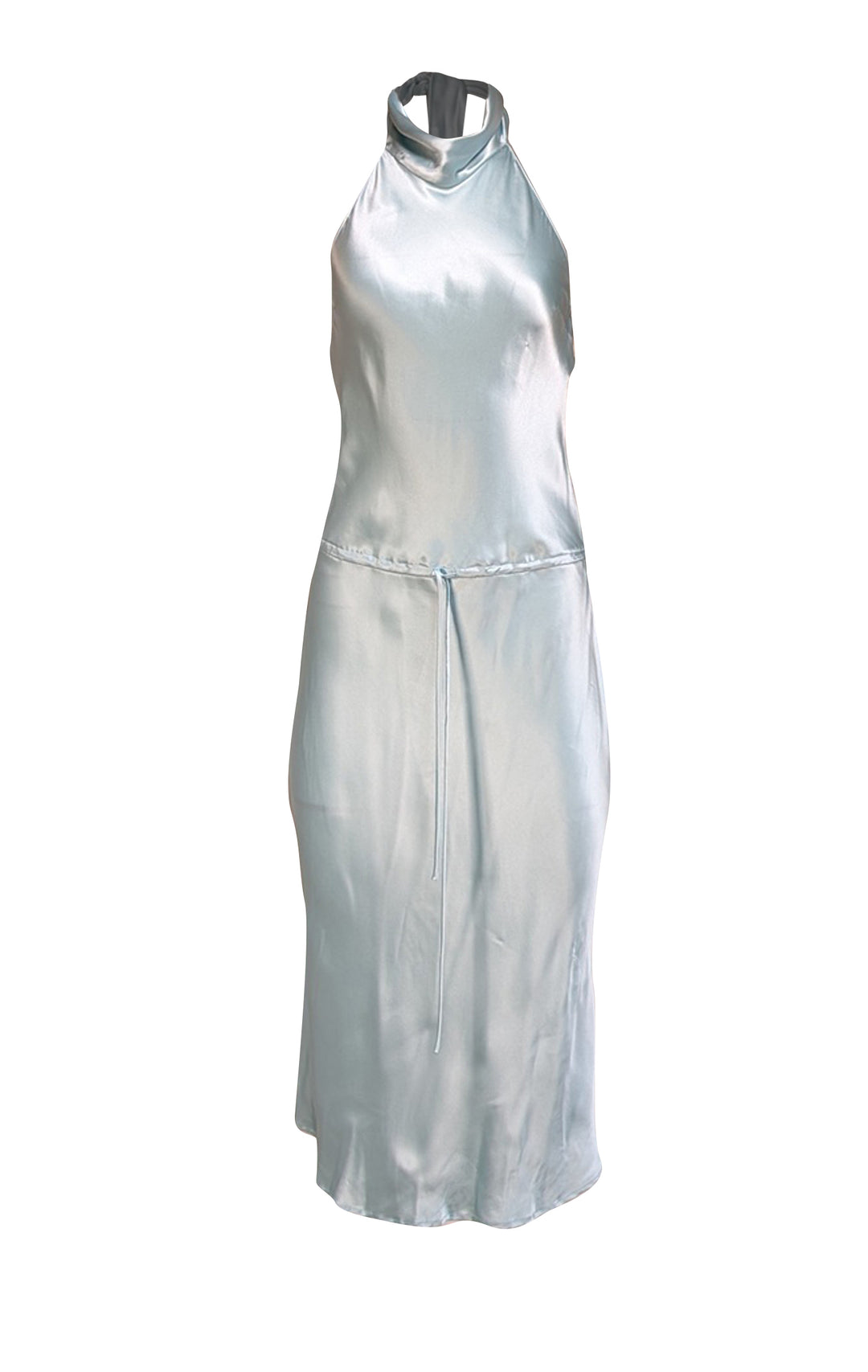 long grey dress with split Anabelle Halter Neck Midi Dress - Navy main image 0