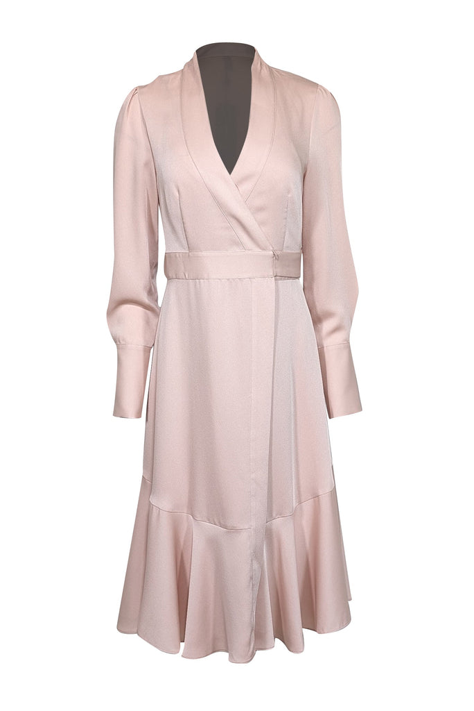 Bcbgmaxazria Satin-Back Crepe Wrap Dress