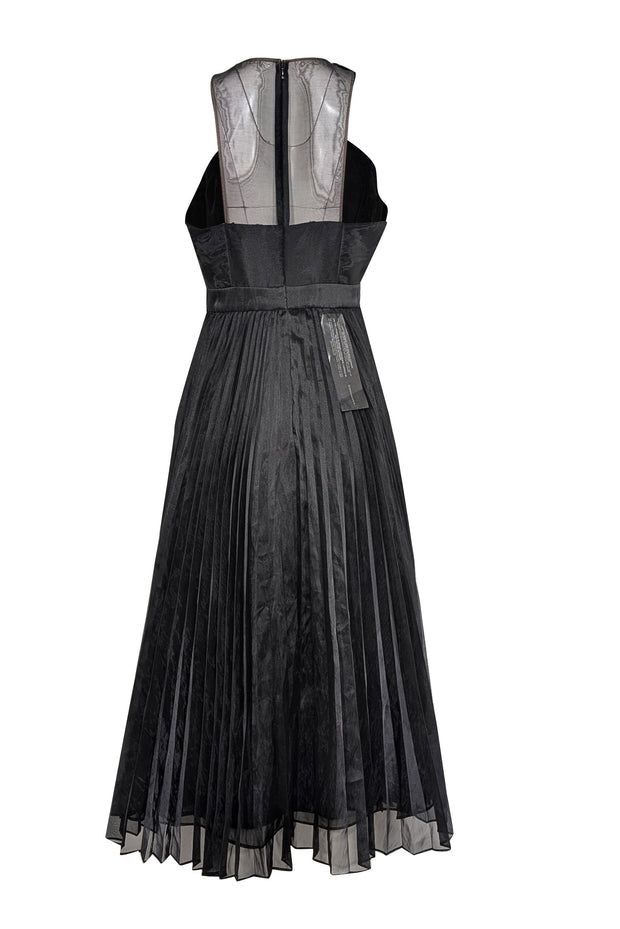 BCBG Max Azria - Black Semi-Sheer Pleated Formal Dress Sz S BCBG Max Azria - Black Semi-Sheer Pleated Formal Dress Sz S