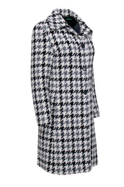 Current Boutique-Benetton - Cream, Grey & Black Houndstooth Wool Blend Coat Sz 6