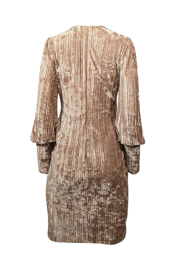 Black Halo - Champagne Gold Ribbed Velvet Dress Sz 6 Black Halo - Champagne Gold Ribbed Velvet Dress Sz 6