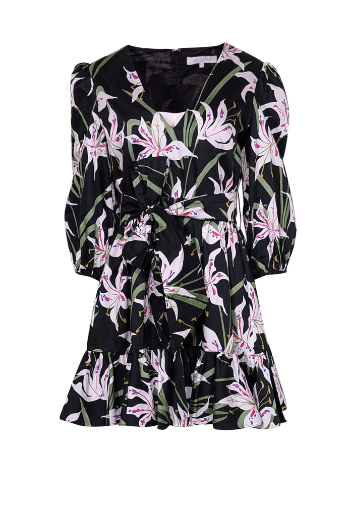 Borgo de Nor - Black Floral Print Anita Dress Sz 8 Borgo de Nor - Black Floral Print Anita Dress Sz 8