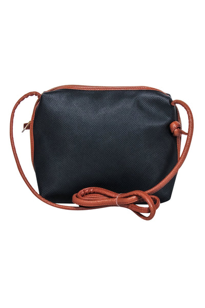 Current Boutique-Bottega Veneta - Black Embossed Textured Crossbody Bag