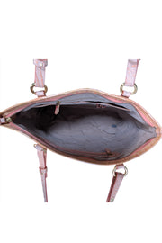 Current Boutique-Brahmin - Peach Pink Croc Embossed Leather Tote Bag