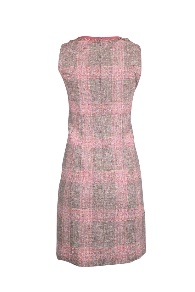 Brooks Brothers - Pink & Multi Color Boucle Sleeveless Dress Sz 2 Brooks Brothers - Pink & Multi Color Boucle Sleeveless Dress Sz 2